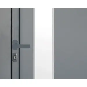 Fortia Gatteo Frosted Glazed Antracite RH External Front Door set, (H)2085mm (W)920mm