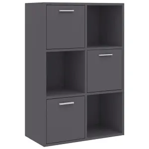 Berkfield Storage Cabinet Grey 60x29.5x90 cm Engineered Wood