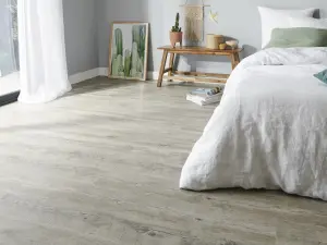 GoodHome Baila Distressed grey-brown oak Textured Wood effect Textured Click vinyl Click flooring, 2.2m²