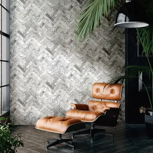 Muriva Grey Brick Brick effect Embossed Wallpaper