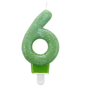 Amscan Glitter Birthday Number Candle Green (6)