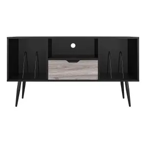 Copley TV-Stand with 1 Drawer Black/Oak