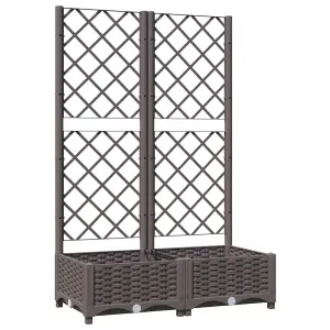 Berkfield Garden Planter with Trellis Brown 80x40x121.5 cm PP