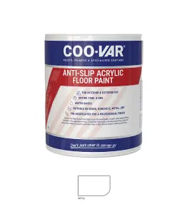 CooVar Anti Slip Acrylic Floor Paint - White - 2.5 Litre