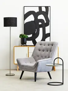 Interiors by Premier Forma Black Waffle Effect Shade Floor Lamp