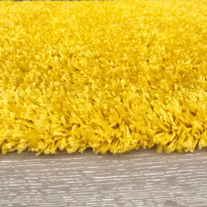 Soft Value Yellow Shaggy Area Rug 80x150cm