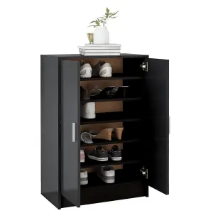 Shoe Cabinet Black 60x35x92 cm Engineered Wood