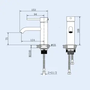 Nes Home Deck Mounted Brushed Brass Single Lever Basin Mono Mixer Tap+Waste