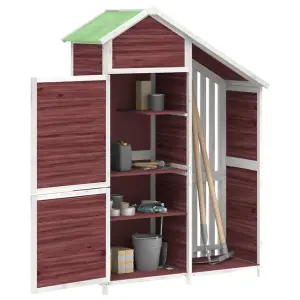 Berkfield Garden Tool Shed Mocha 120x53.5x170 cm Solid Wood Pine