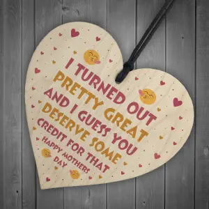 Funny Gift For Mum For Mothers Day Birthday Wooden Heart Gift From Daughter Son