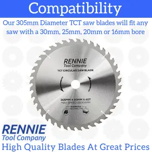 305mm x 40T TCT Circular Wood Saw Blade. Fits Bosch Makita Dewalt Circular Saws Etc