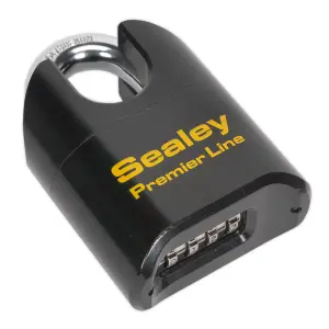 Sealey Steel Body Combination Padlock Shrouded Shackle Heavy Duty 62mm PL603S