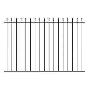 MANA Metal Ball Top Garden Fence Panel 1830mm (6ft) GAP x 1220mm High MAZP02