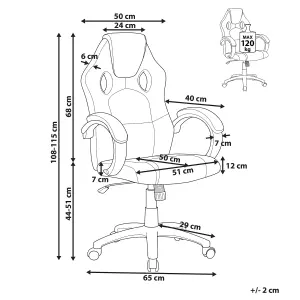 Swivel Office Chair Grey FIGHTER