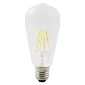 Diall E27 3.4W 470lm Clear ST64 Warm white LED filament Light bulb