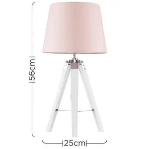 Hawarth Clipper 56cm Tripod Table Lamp White / Beige / No