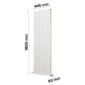 Ximax Vertirad Duplex Deluxe HWDX18045W White Horizontal or vertical Designer 4767BTU Radiator, (W)445mm x (H)1800mm