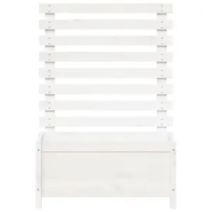 Berkfield Garden Planter with Rack White 79x39.5x114 cm Solid Wood Pine