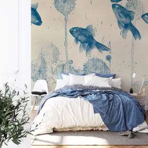 Blue Fish Mural - 384x260cm - 5444-8