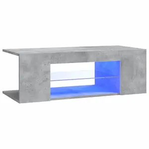 Berkfield TV Cabinet with LED Lights Concrete Grey 90x39x30 cm