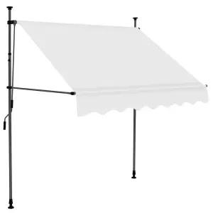 Berkfield Manual Retractable Awning with LED 200 cm Cream