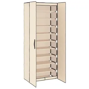 Berkfield Shoe Cabinet Cream 60x30x166 cm Fabric