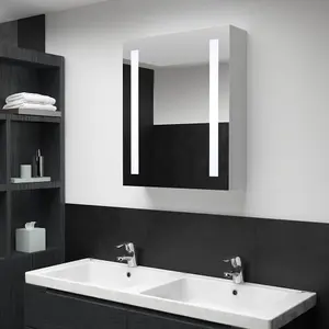 Berkfield LED Bathroom Mirror Cabinet 50x13x70 cm