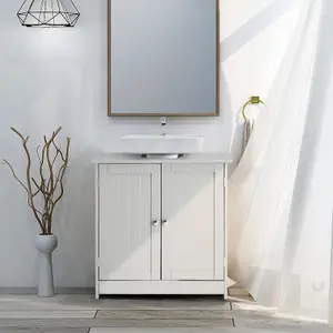 Pedestal Sink Storage Cabinet with 2 Doors Under Sink Cabinet - 60cm x 30cm x 60cm