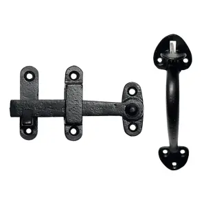 Kirkpatrick 7.5 inch Suffolk Latch Straight - Black (1681)