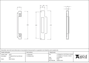 From The Anvil Satin Chrome  1/2" Rebate Kit for Euro Din Sash Lock