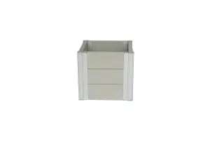 Winawood Wood Effect Small Cube Planter - Stone Grey