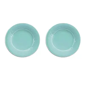 Purely Home Crackle Turquoise Melamine Side Plates - Set of 2