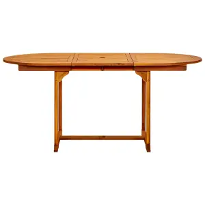 Berkfield Garden Dining Table (120-170)x80x75 cm Solid Acacia Wood