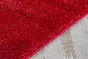 Smart Living Shaggy Soft Area Rug, Fluffy Living Room Carpet, Kitchen Floor, Bedroom Ultra Soft Rugs 80cm x 150cm - Red