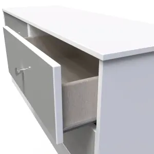 Taunton 4 Drawer Bed Box in Uniform Grey Gloss & White (Ready Assembled)