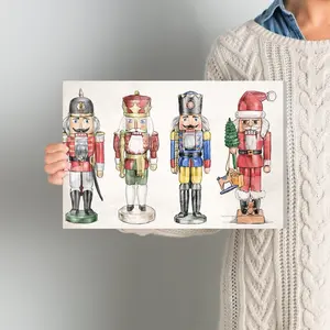 Nutcrackers - Wrapped Canvas Painting 25.4cm H x 38.1cm W x 3.81cm D