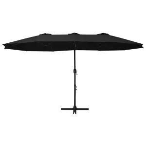 Berkfield Outdoor Parasol with Aluminium Pole 460x270 cm Black