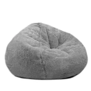 rucomfy Faux Fur Hygge Beanbag - Grey