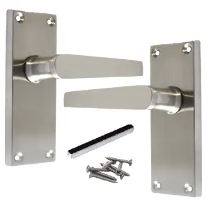 Door Handles Victorian Straight Lever Latch - Satin 120 x 40mm