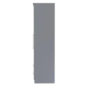 Chester 2 Door 2 Drawer Wardrobe in Uniform Grey Gloss & Dusk Grey (Ready Assembled)