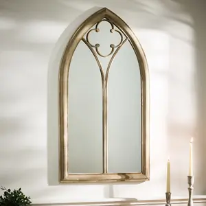 Traditional Style Pointed Arch Mirror Decorative Wall Mirror Window Mirror H105cm x W56cm