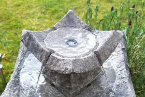 Primrose Grey Pavillion Tiered Solar Powered Bird Bath Water Feature 62cm