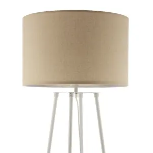 Triton Tripod Shelved Gloss White Floor lamp