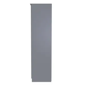 Poole 2 Door Wardrobe in Uniform Grey Gloss & Dusk Grey (Ready Assembled)