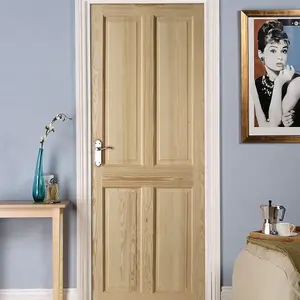 Fortia 4 panel Unglazed Victorian Pine veneer Internal Clear pine Door, (H)1981mm (W)762mm (T)35mm