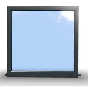 1045mm (W) x 1095mm (H) Aluminium Flush Casement Window - 1 Non Opening Window - Anthracite Internal & External