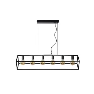 Lucide Fabian Modern Bar Pendant Light - 6xE27 - Black