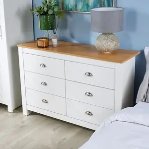 Home Source Camden 6 Drawer Chest White