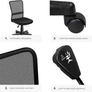 Office Chair Patrick - ergonomic shape, comfortable padding, stepless height adjustment - black