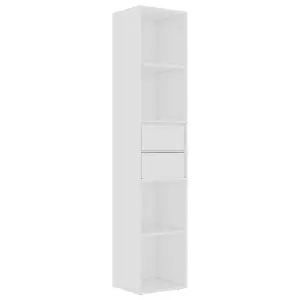 Berkfield Book Cabinet White 36x30x171 cm Engineered Wood